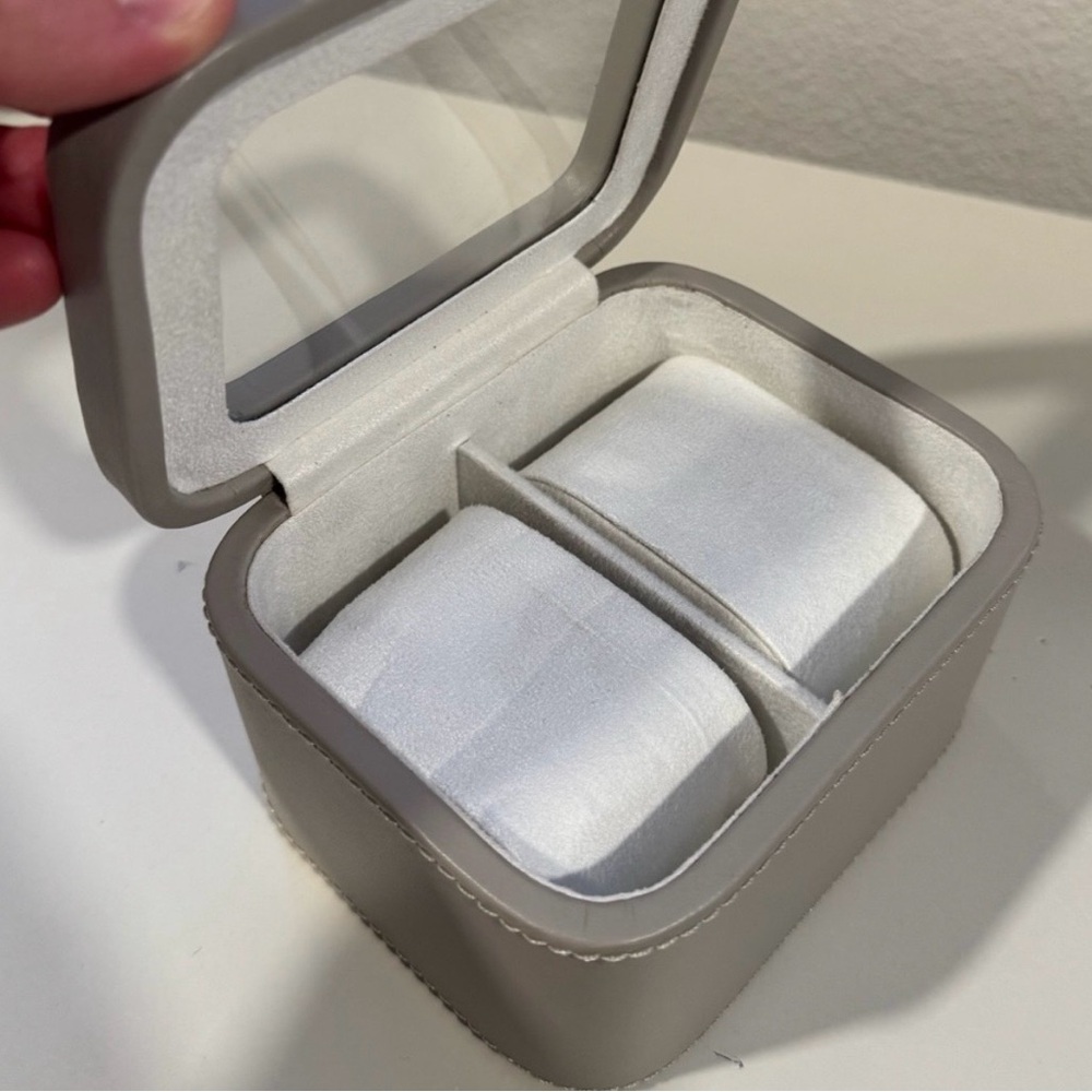 Pottery Barn watch box with glass